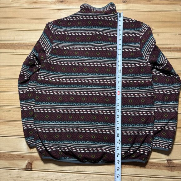 Patagonia Snap-T Glissade Reversible Geometric Fleece Pullover Jacket Mens Small - Picture 12 of 13